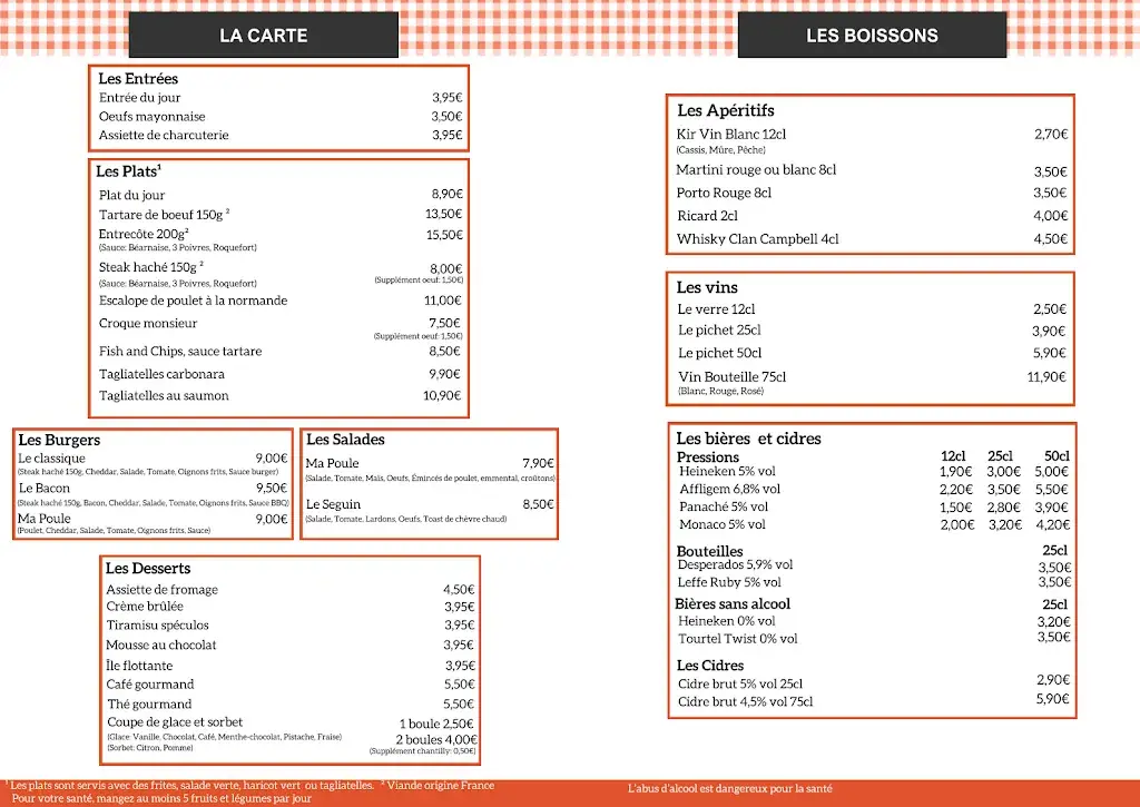 Menü_Bistrô Ma Poule_Argences_Bild_1