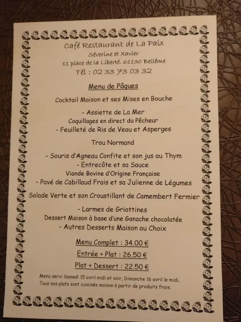 Menu_Restaurant - Café de la Paix_Bellême_image_2