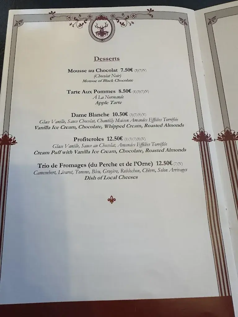 Menu_Hôtel-Restarant Relais Saint Louis Logis_Bellême_image_3