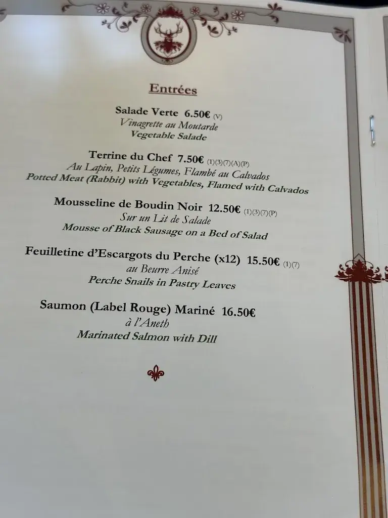 Menu_Hôtel-Restarant Relais Saint Louis Logis_Bellême_image_4