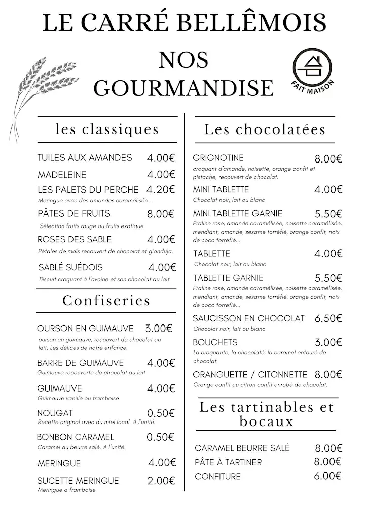 Menu_Le Carré Bellêmois Boulangerie Pâtisserie Chocolaterie_Bellême_image_2