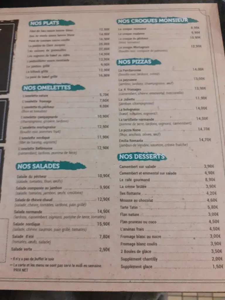 Menu_Logis Hôtel Restaurant L'Escale_Bellême_image_1