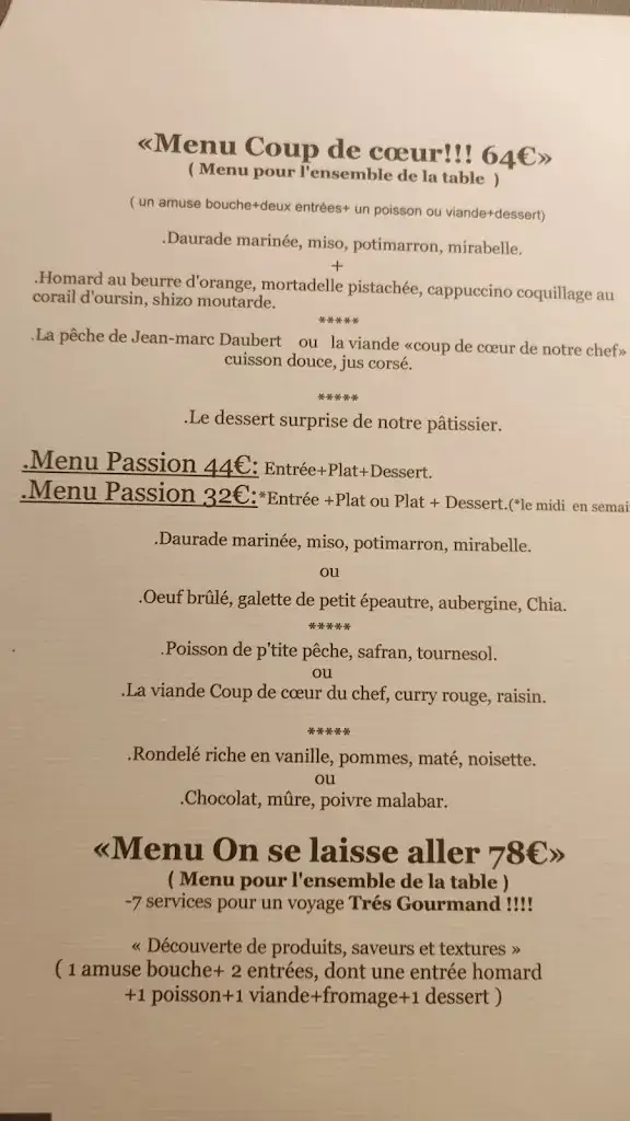 Menu_As De Trèfle -Restaurant Gastronomique et Véranda 