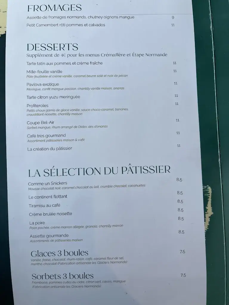 Menu_Hôtel-Restaurant La Crémaillère_Courseulles-sur-Mer_image_2
