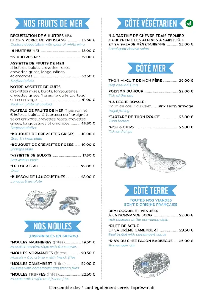 Menu_Restaurant La Maison Bleue_Courseulles-sur-Mer_image_2