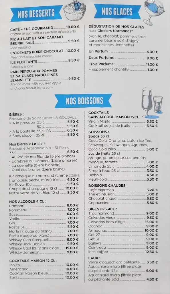 Menu_Restaurant La Maison Bleue_Courseulles-sur-Mer_image_4