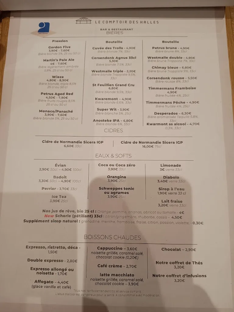 Menu_Le Comptoir des Halles_Bernay_image_2