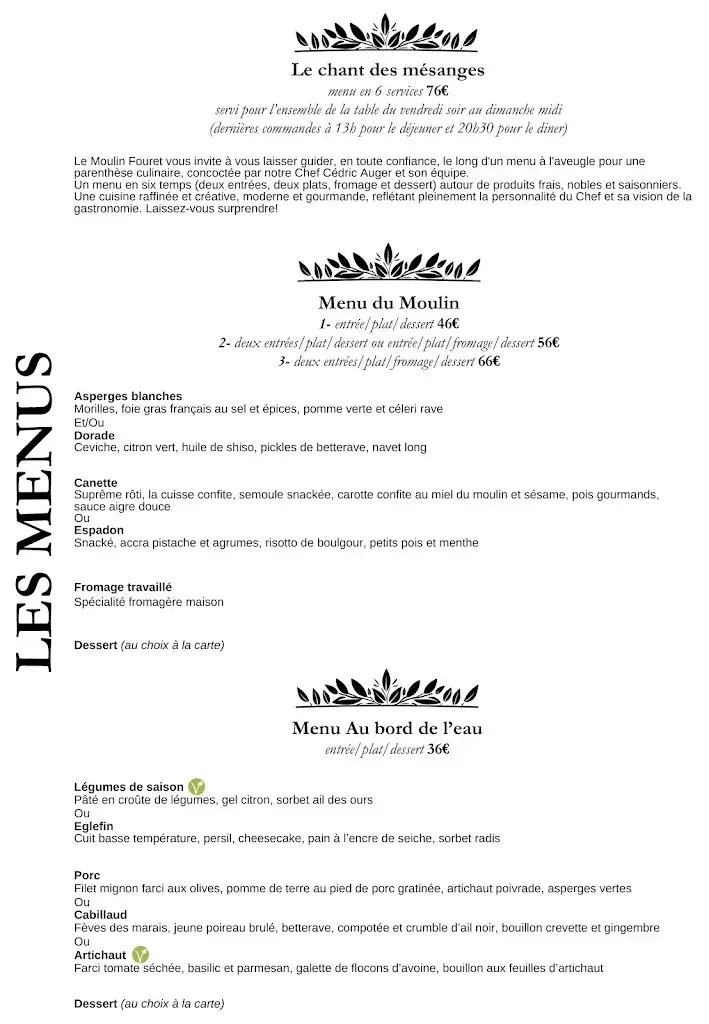 Menu_Le Moulin Fouret | Hôtel | Restaurant | Traiteur | Séminaires | Treis-Sants-en-Ouche_Treis-Sants-en-Ouche_image_2
