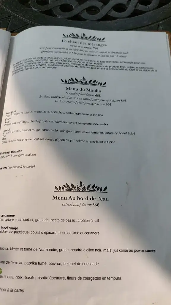 Menu_Le Moulin Fouret | Hôtel | Restaurant | Traiteur | Séminaires | Treis-Sants-en-Ouche_Treis-Sants-en-Ouche_image_4