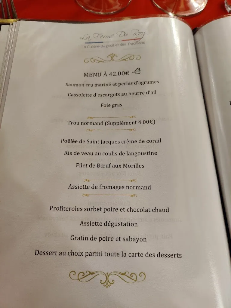 Menu_La Ferme Du Roy_Lisieux_image_2