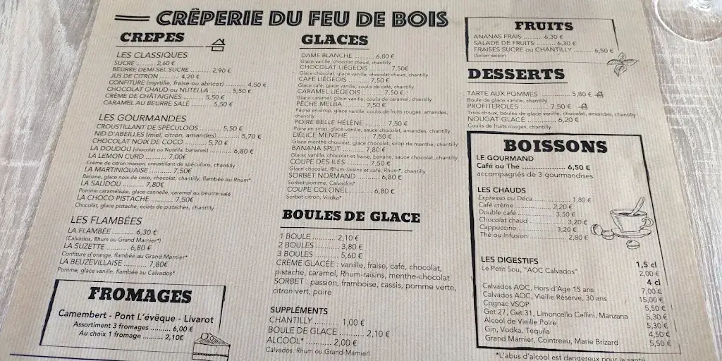 Menü_Crêperie du Feu de Bois_Beuzeville_Bild_2
