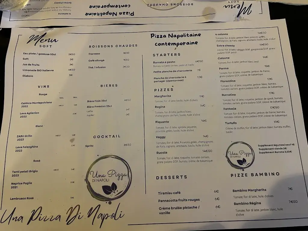 Menu_Una Pizza Di Napoli_Beuzeville_image_2