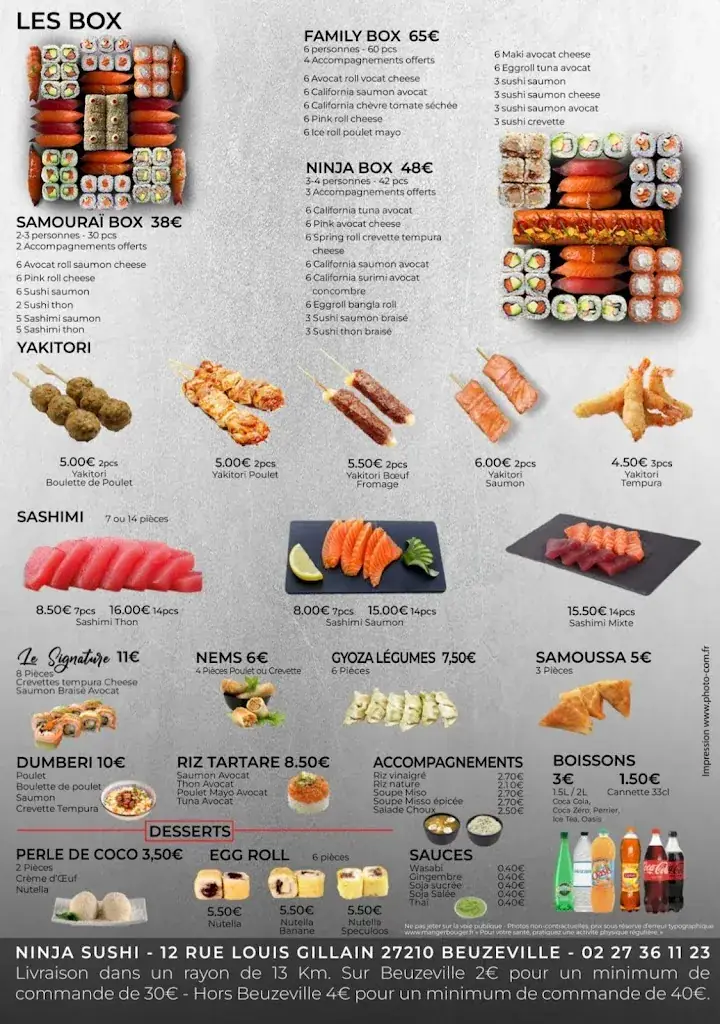 Menu_Ninja sushi_Beuzeville_image_1