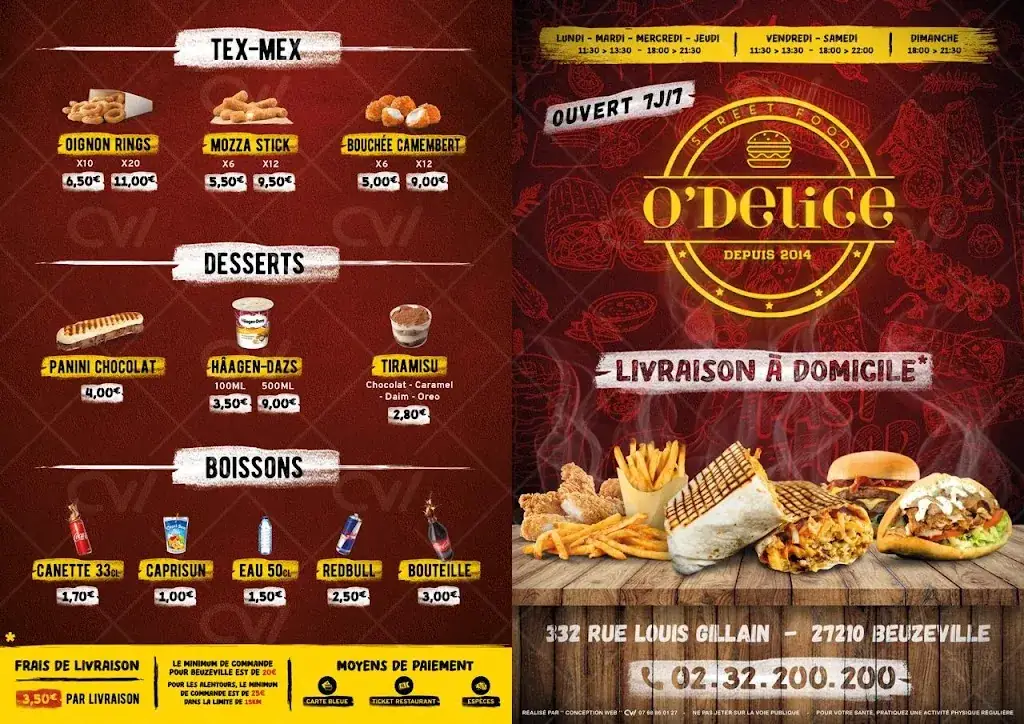Menu_O'Délice Beuzeville_Beuzeville_imagen_2