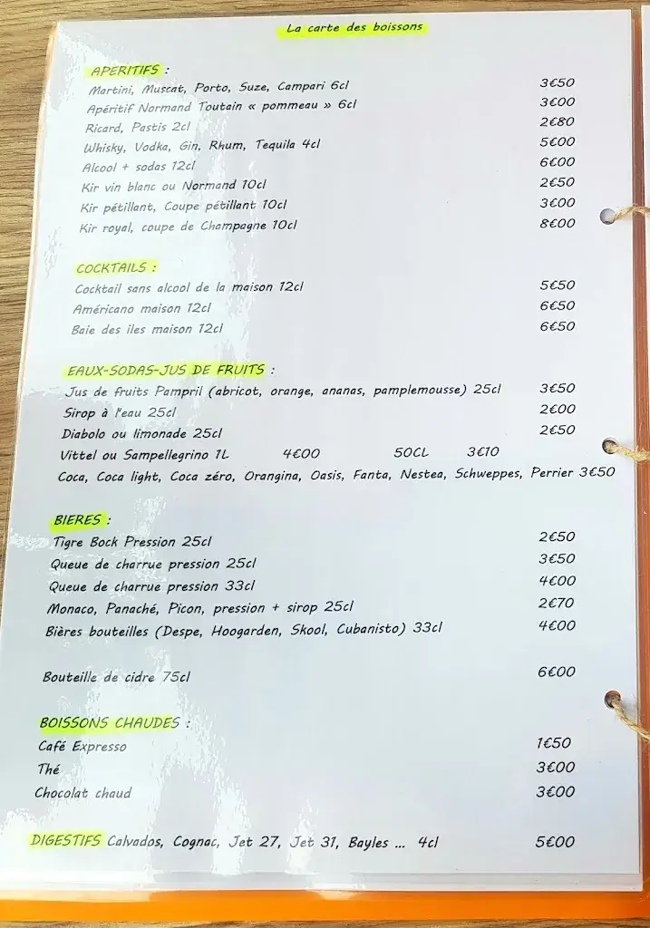 Menu_Le Normandie_Beuzeville_immagine_1