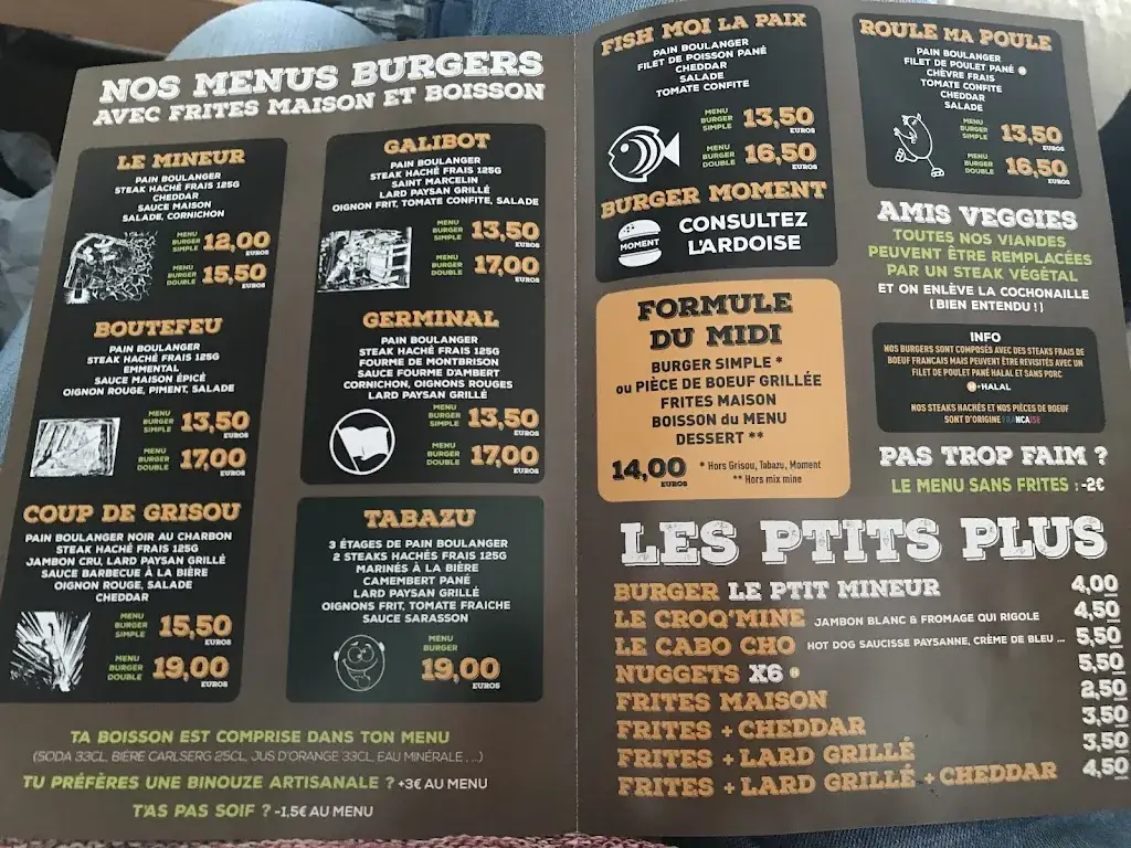 Menu_La Mine Burgers & bieres FIRMINY_Firminy_immagine_1