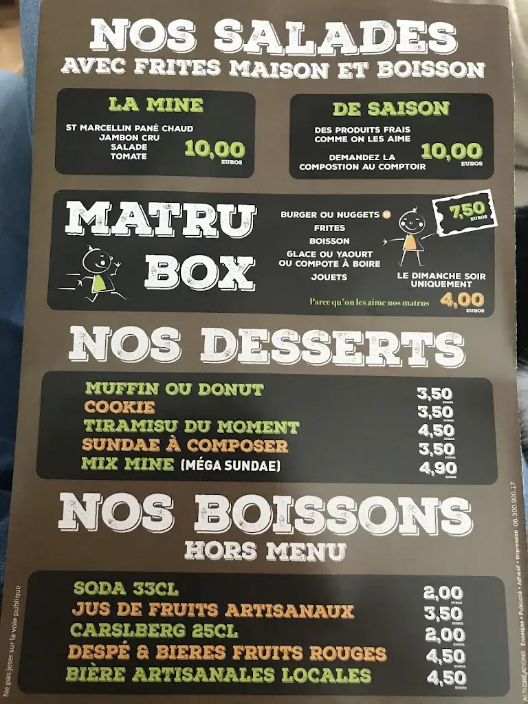 Menu_La Mine Burgers & bieres FIRMINY_Firminy_immagine_2