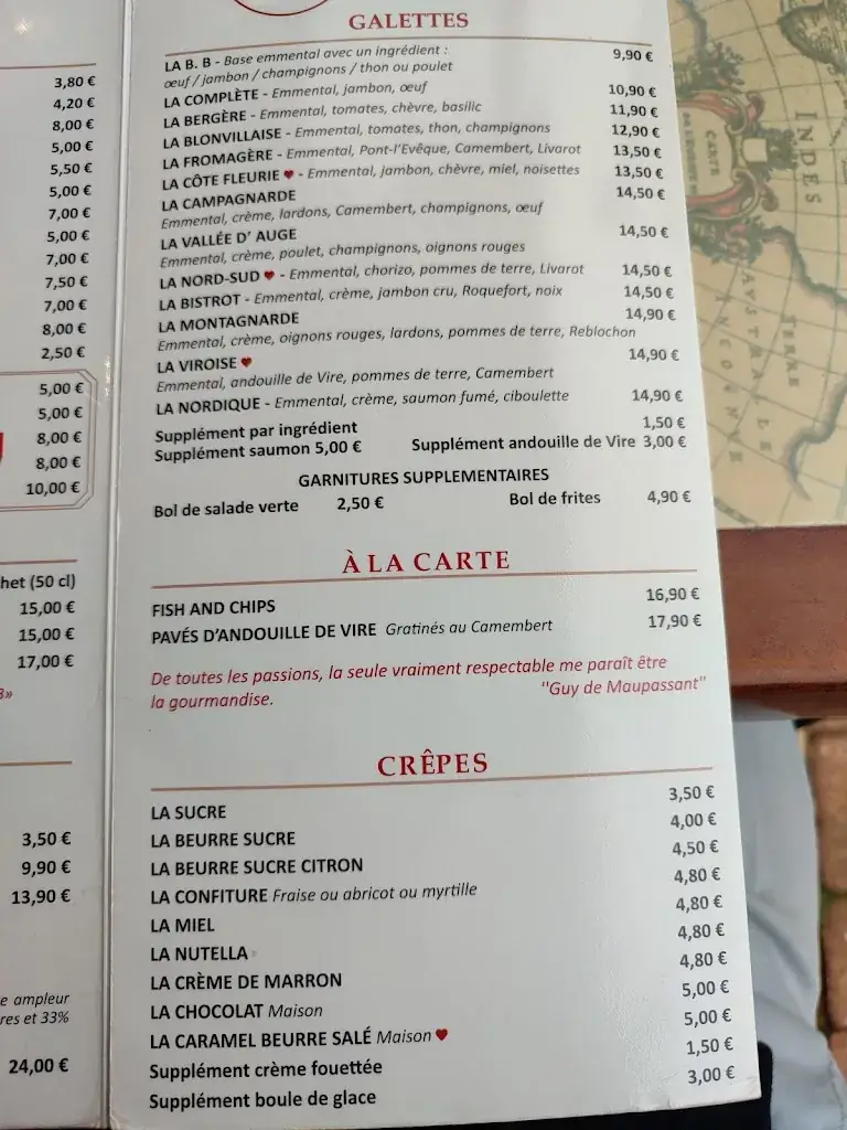 Menü_Le Bistrot Blonvillais_Blonville-sur-Mer_Bild_2