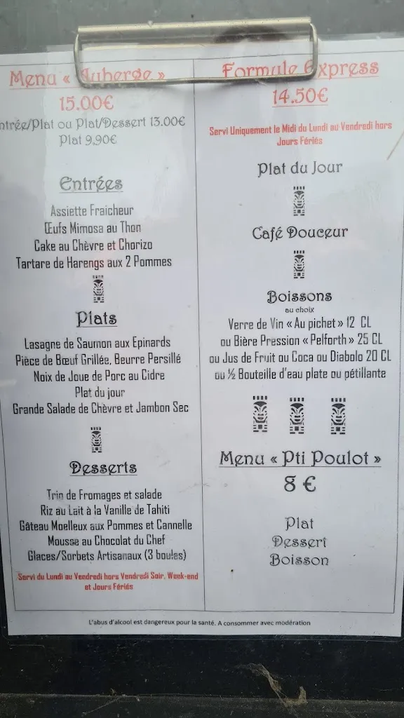 Menu_Auberge Des Voyageurs_Goderville_image_1