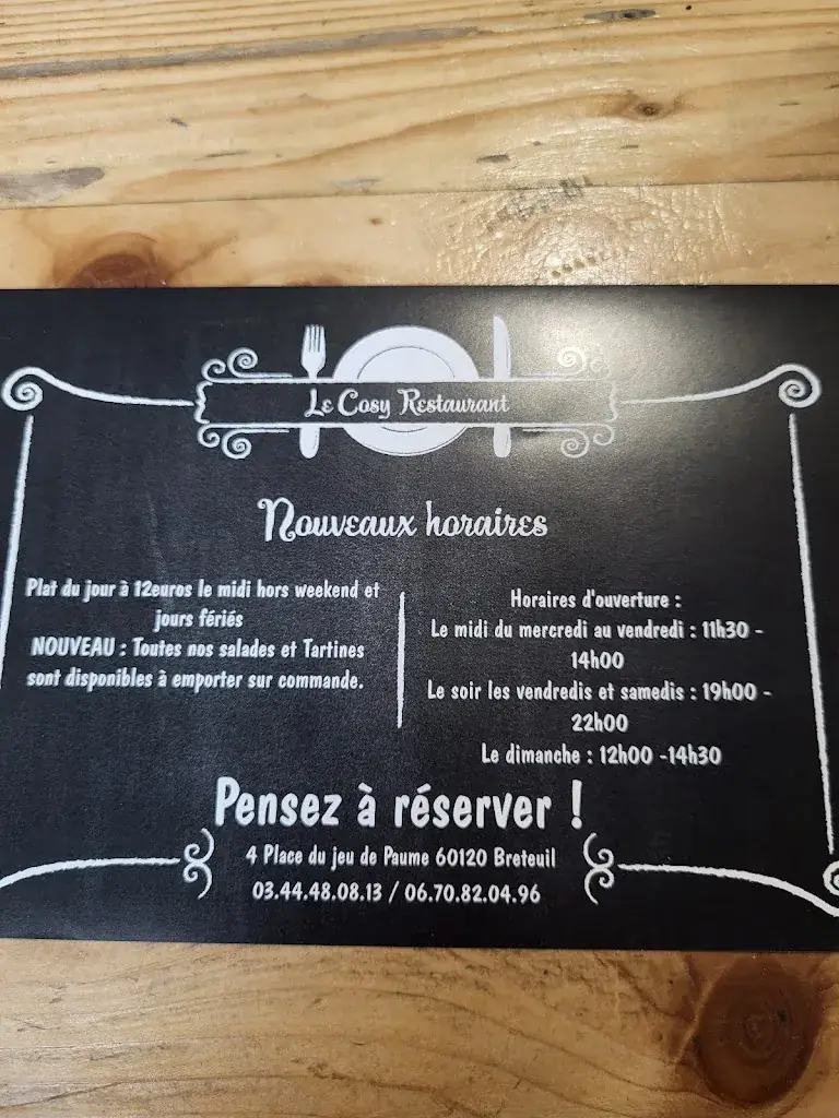 Menu_Le Cosy restaurant_Breteuil_image_3