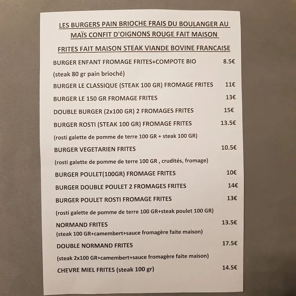 Menu_Café de Paris bar restaurant français burger french tacos kebab_Bricquebec-en-Cotentin_immagine_2