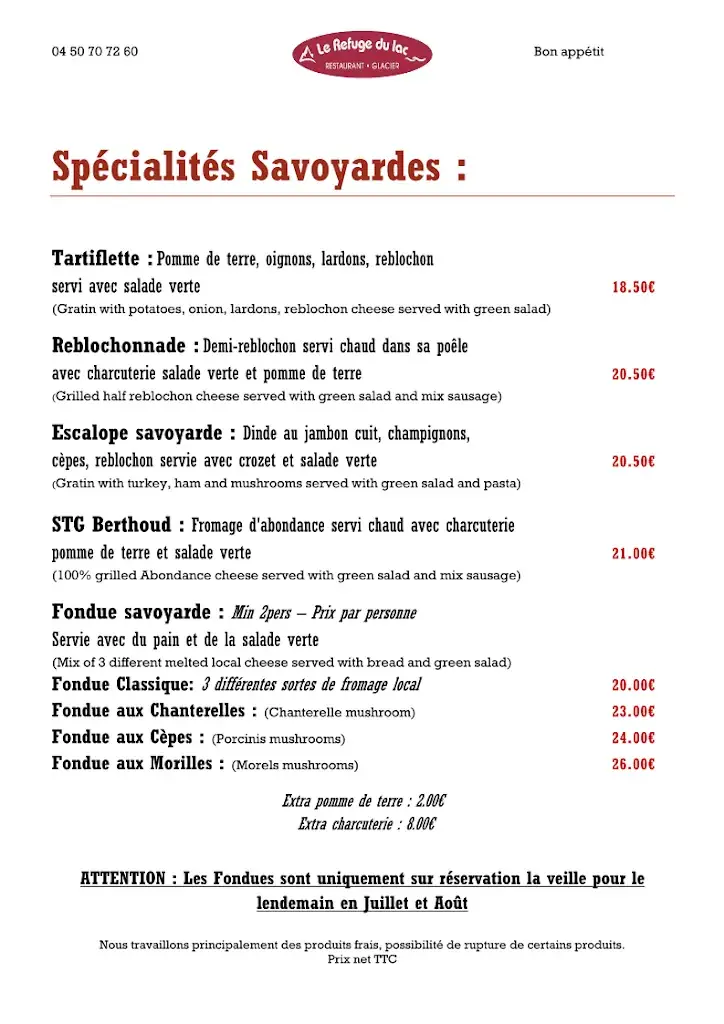 Menu_Le refuge du lac_Évian-les-Bains_image_1