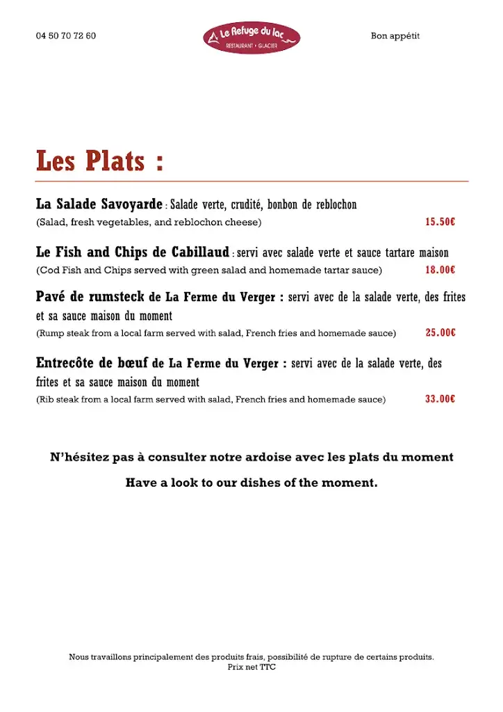 Menu_Le refuge du lac_Évian-les-Bains_image_2