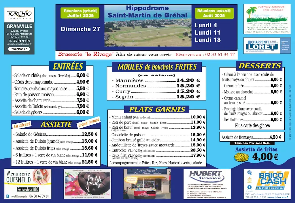 Menu_Bar le Rivage_Coudeville-sur-Mer_image_1