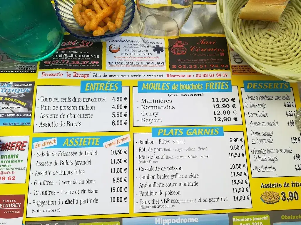 Menu_Bar le Rivage_Coudeville-sur-Mer_image_4