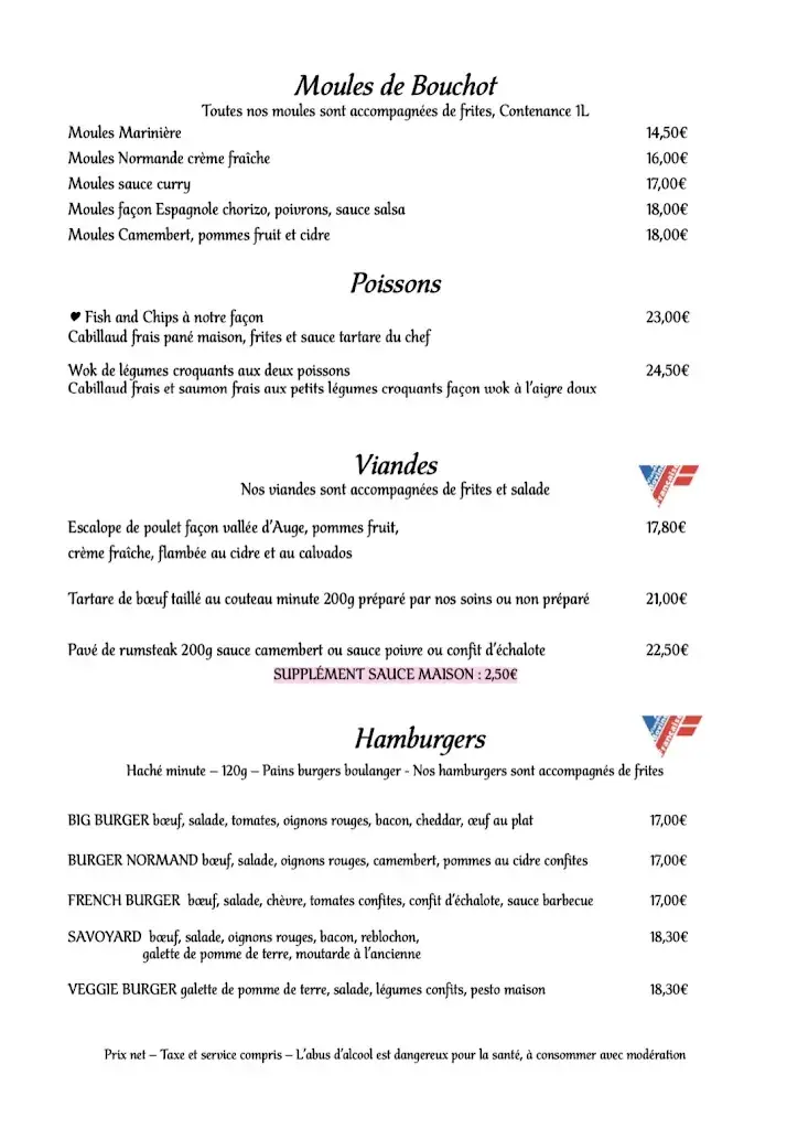 Menu_Restaurant le Diner's_Granville_immagine_2