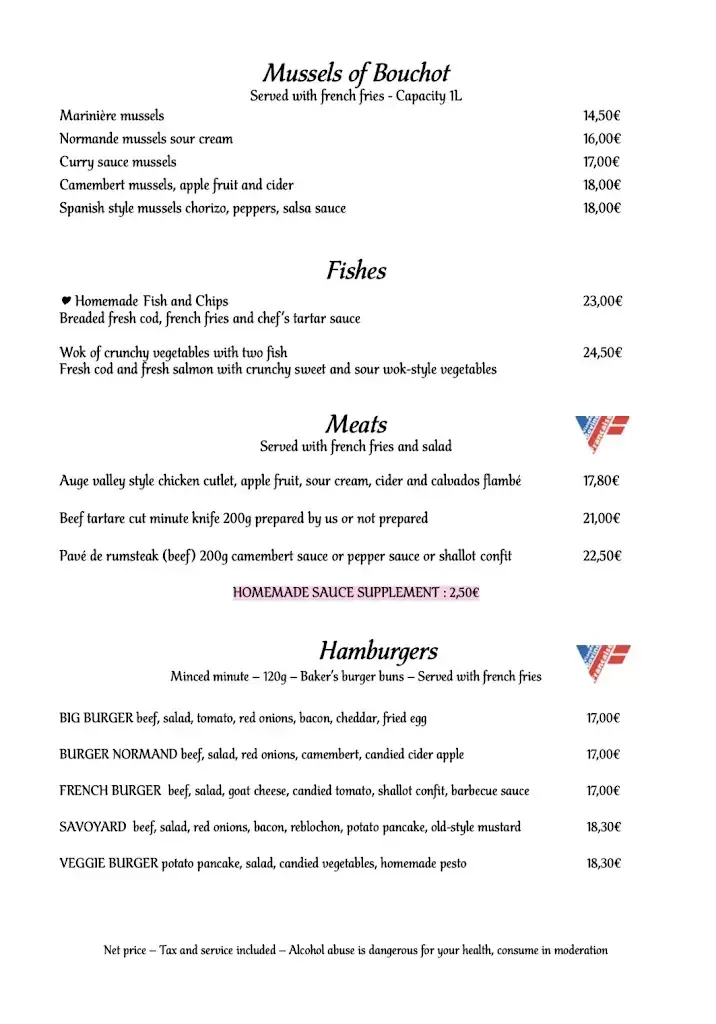 Menu_Restaurant le Diner's_Granville_immagine_3