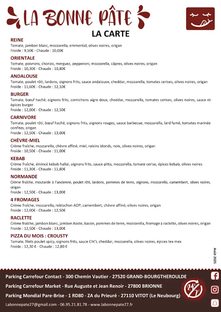 Menu_La Bonne Pâte Brionne_Brionne_immagine_1