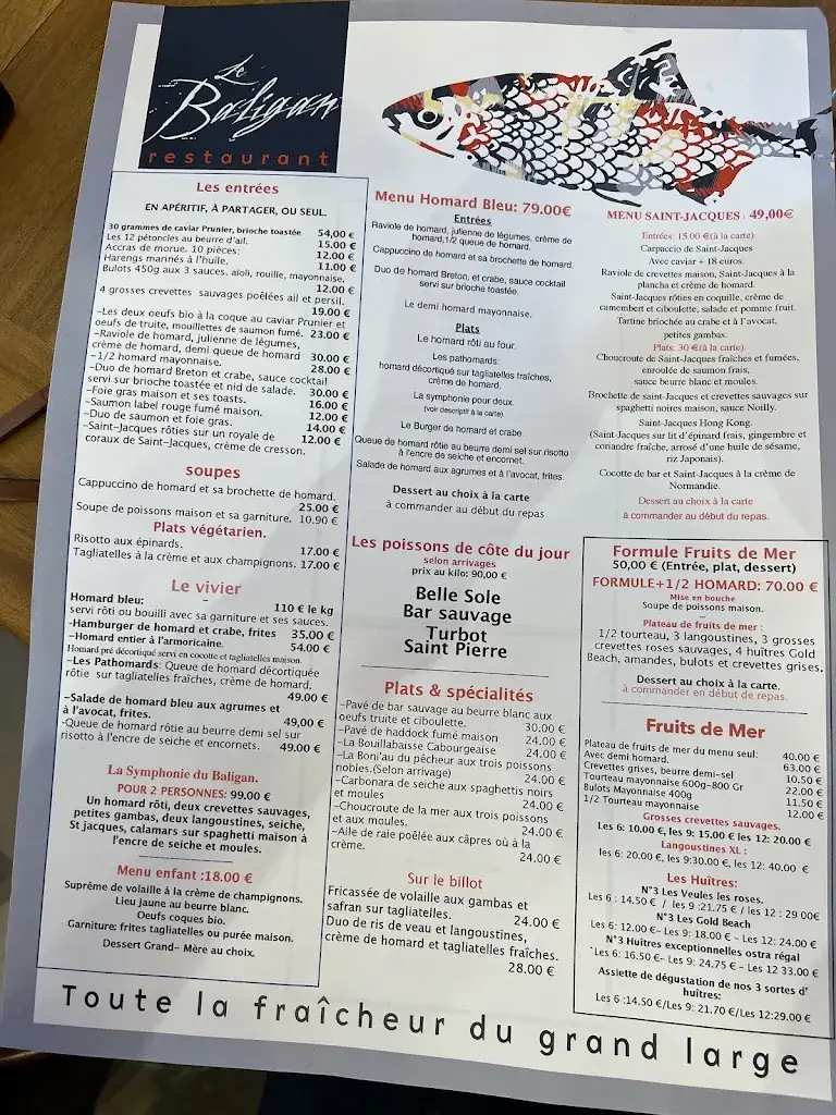 Menu_The Baligan_Cabourg_image_1