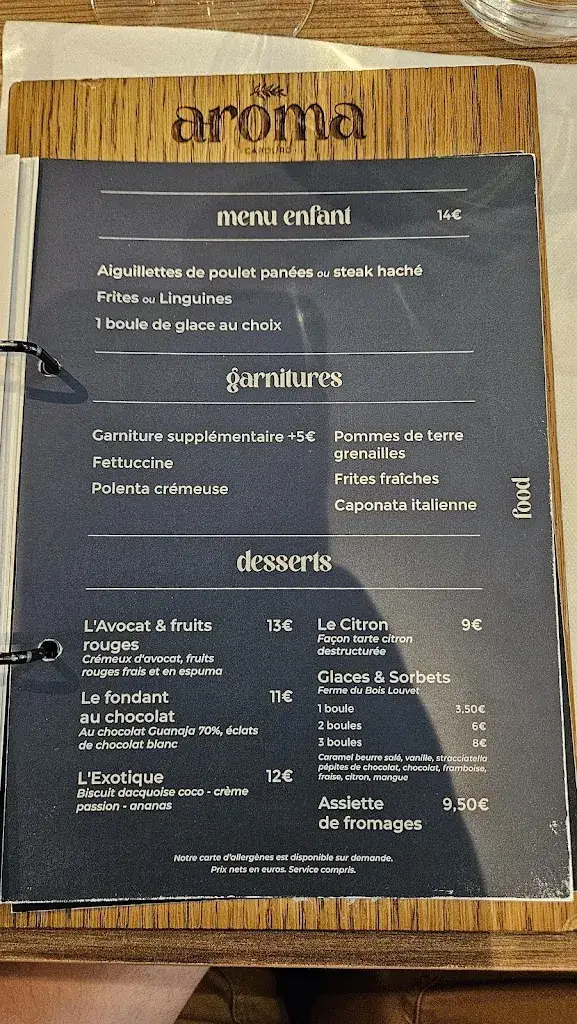 Menu_Aroma · Restaurant Cabourg_Cabourg_image_4