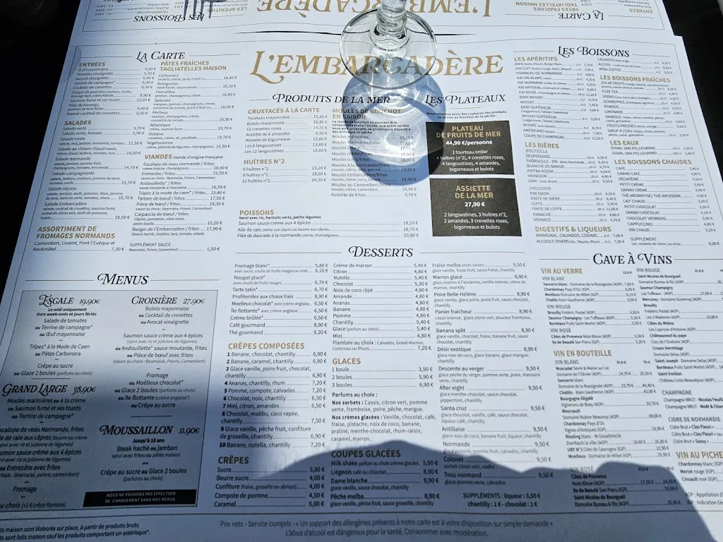 Menu_L'embarcadère Restaurant_Cabourg_image_2