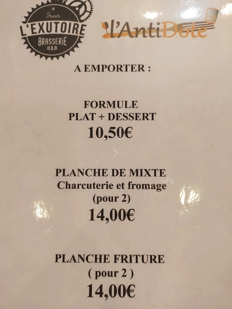 Menu_L'exutoire - Restaurant Bar Brunch_Cairon_image_1