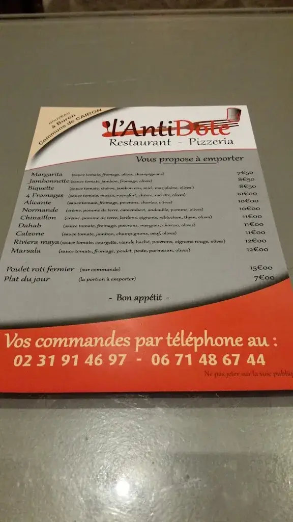 Menu_L'antidote_Cairon_image_3