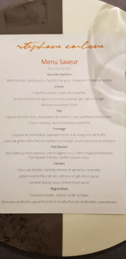 Menü_Stéphane Carbone Restaurant_Caen_Bild_4