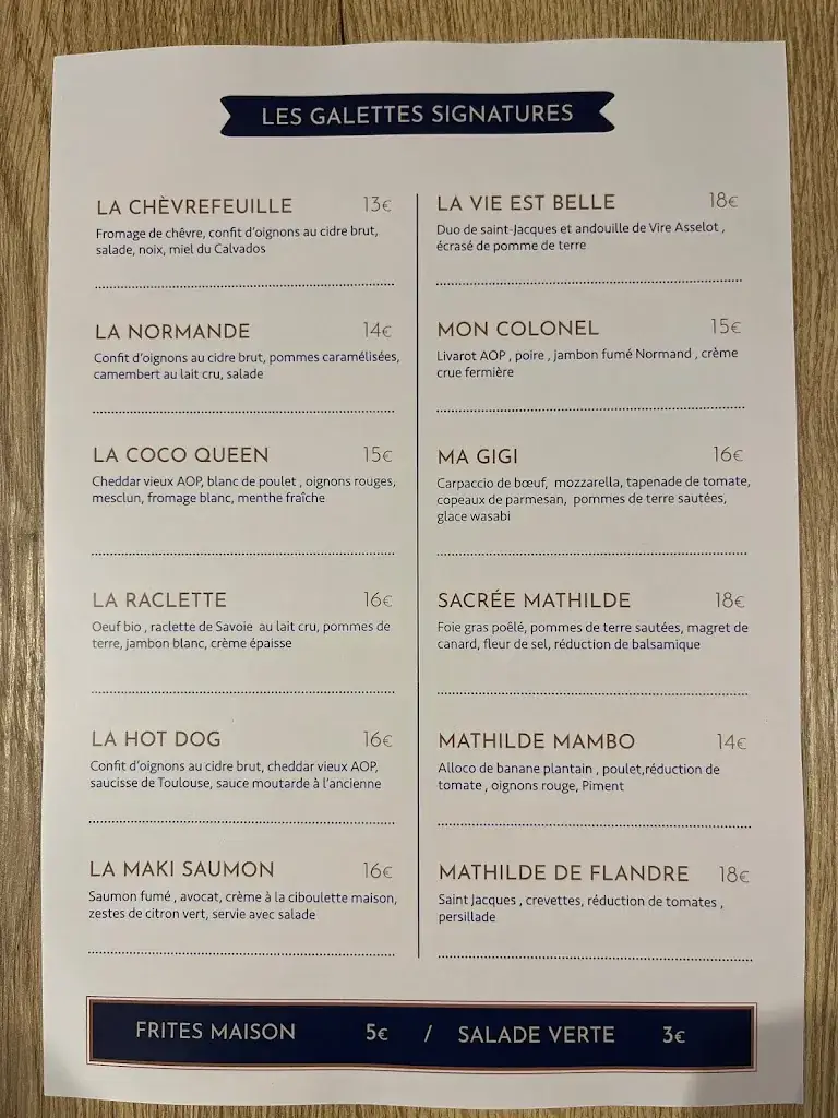 Menu_Sacrée Mathilde_Caen_image_1