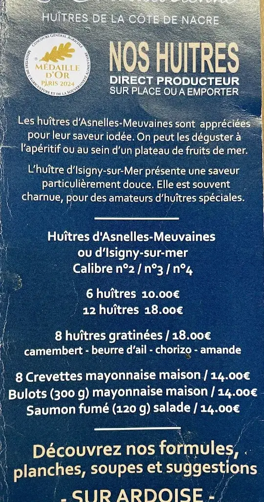 Menu_La Cave à Huitres  - ACSEA_Caen_image_2