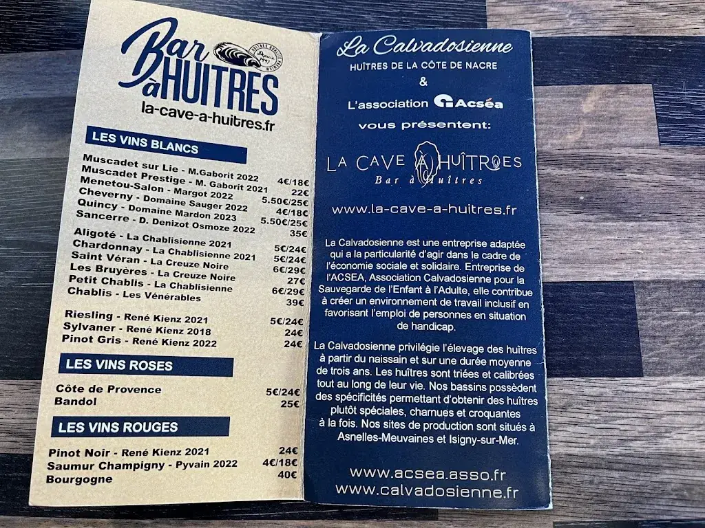 Menu_La Cave à Huitres  - ACSEA_Caen_image_4