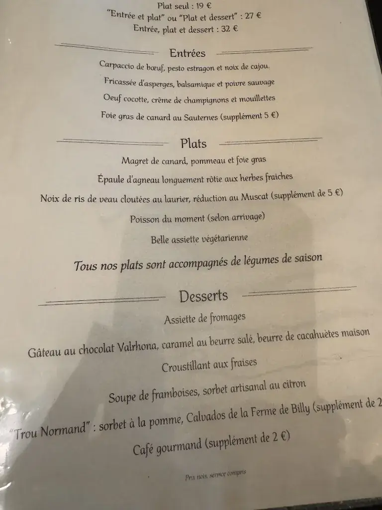 Menu_La Casinière_Caen_image_3