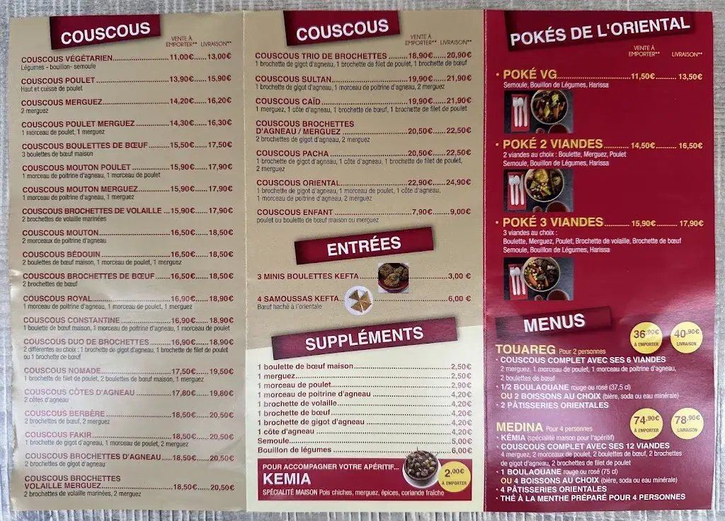 Menu_L'Oriental Couscous - CAEN_Caen_immagine_1
