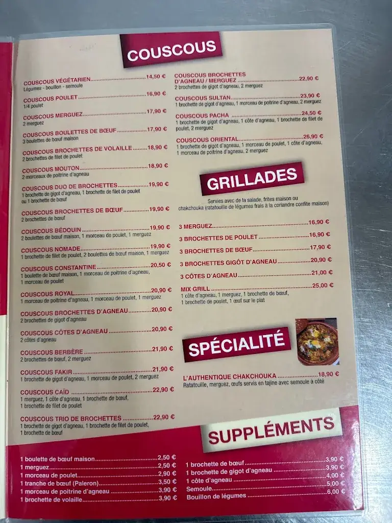 Menu_L'Oriental Couscous - CAEN_Caen_immagine_3