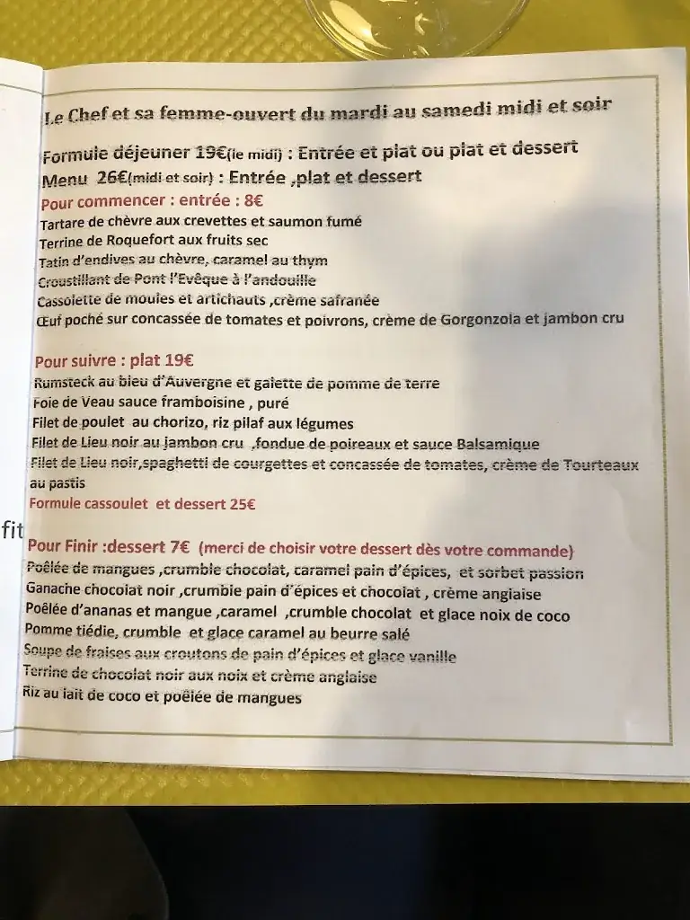 Menu_Le Chef et sa Femme_Caen_image_2
