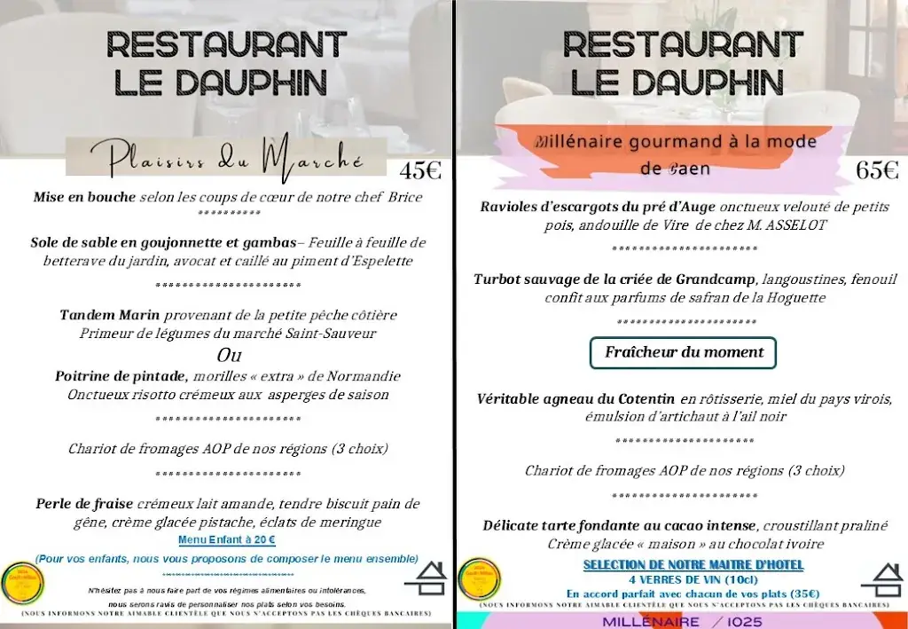 Menu_Le Dauphin And The Spa Du Prieuré_Caen_image_1