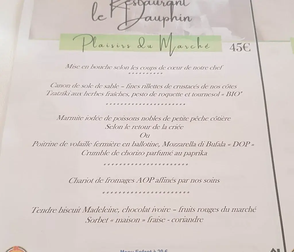 Menu_Le Dauphin And The Spa Du Prieuré_Caen_image_3