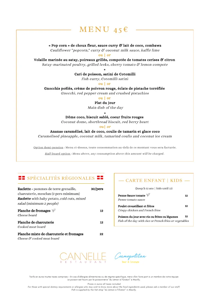 Menu_Restaurant Cannelle - Evian-les-Bains_Évian-les-Bains_immagine_1