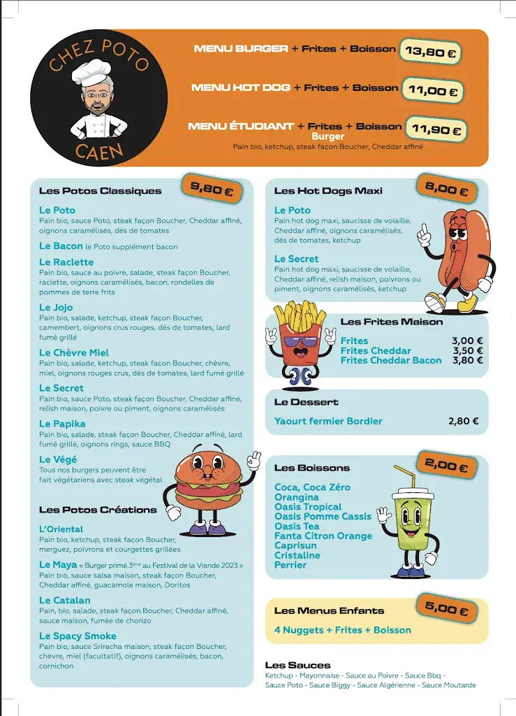 Menu_Chez Poto Caen_Caen_image_1