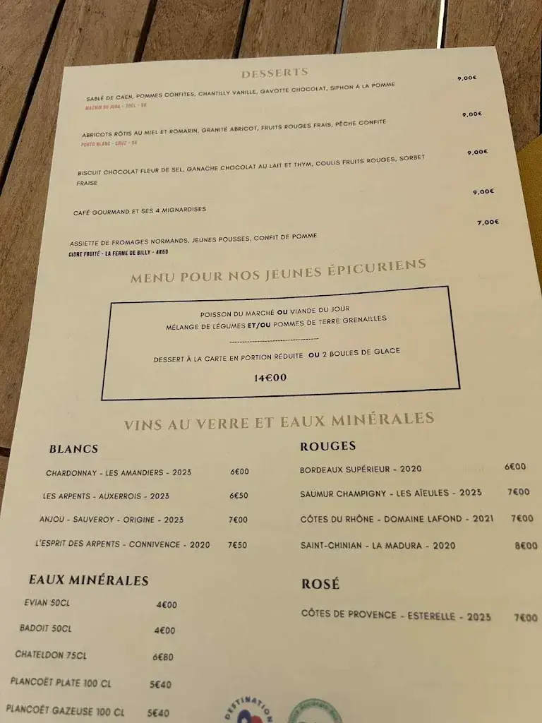Menu_Le Mancel - Restaurant du château de Caen_Caen_image_1